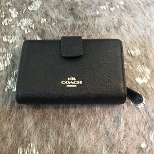 Coach Wallet, Black, gold